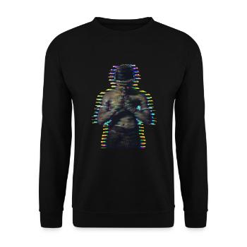 Muay Thai Glitch - Unisex Pullover - Schwarz - Vorne - Alina (178cm) & Michal (187cm)