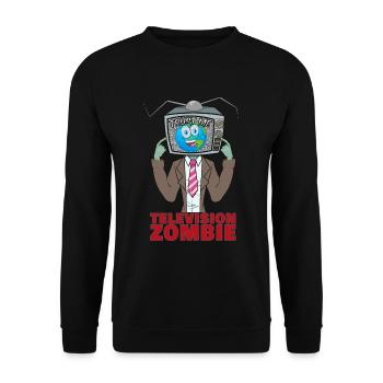 Television Zombie TV Zombie - Unisex Sweatshirt - black - Front - Alina (178cm) & Michal (187cm)