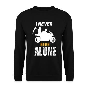 I never ride alone - Unisex Sweatshirt - black - Front - Alina (178cm) & Michal (187cm)