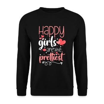Happiness Joy Money Optimism - Unisex Sweatshirt - black - Front - Alina (178cm) & Michal (187cm)