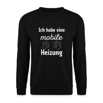 mobile Heizung - Unisex Pullover - Schwarz - Vorne - Alina (178cm) & Michal (187cm)