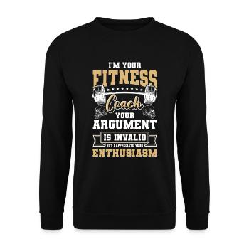 Fitness Trainer Muscles Bench Press Training - Unisex Sweatshirt - black - Front - Alina (178cm) & Michal (187cm)