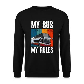 Bus Beruf Arbeit Kraftfahrer - Unisex Pullover - Schwarz - Vorne - Alina (178cm) & Michal (187cm)