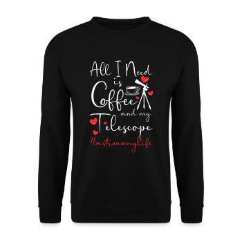 Astronomy Planets Galaxy Astronaut - Unisex Sweatshirt - black - Front - Alina (178cm) & Michal (187cm)
