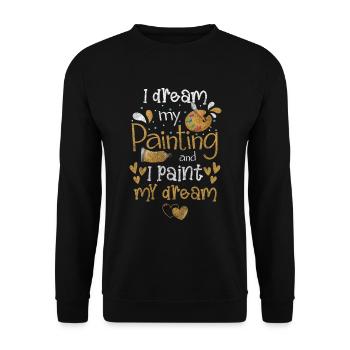 Peintre Peinture Métiers de couleur - Sweat-shirt Unisexe - noir - Devant - Alina (178cm) & Michal (187cm)