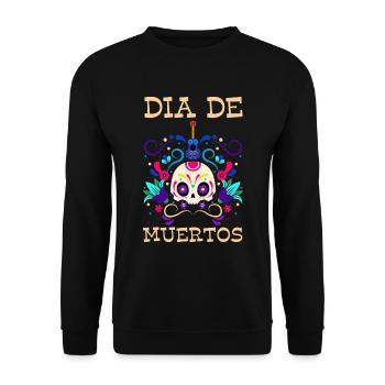 Mexiko Allerseelen Oktober Blumen - Unisex Pullover - Schwarz - Vorne - Alina (178cm) & Michal (187cm)