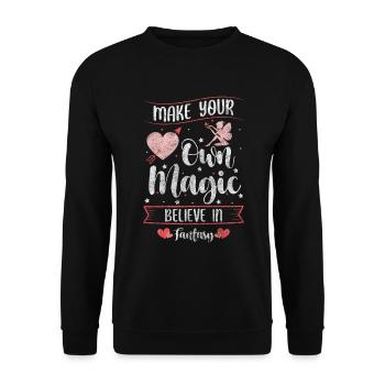 Elf Dreams Girl Daughter - Unisex Sweatshirt - black - Front - Alina (178cm) & Michal (187cm)