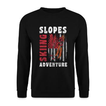 Snowboarding Slope Winter - Unisex Sweatshirt - black - Front - Alina (178cm) & Michal (187cm)