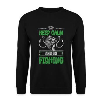 Pêche Perche Bateau Étang - Sweat-shirt Unisexe - noir - Devant - Alina (178cm) & Michal (187cm)