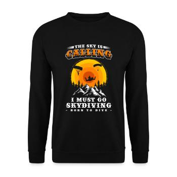 Skydiving Sky Freefall Sport - Unisex Sweatshirt - black - Front - Alina (178cm) & Michal (187cm)