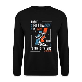 Fallschirm Skydive Sport Base Jump - Unisex Pullover - Schwarz - Vorne - Alina (178cm) & Michal (187cm)