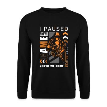 PC Computer Gamer Legend - Unisex Sweatshirt - black - Front - Alina (178cm) & Michal (187cm)