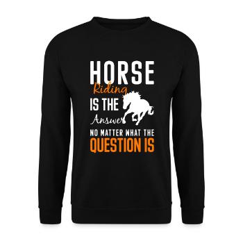 Reiten Stall Freundschaft Pferdesport - Unisex Pullover - Schwarz - Vorne - Alina (178cm) & Michal (187cm)