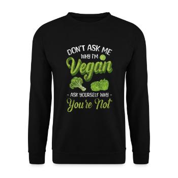 Ernährung Gesund Vegetarisch Ethik - Unisex Pullover - Schwarz - Vorne - Alina (178cm) & Michal (187cm)
