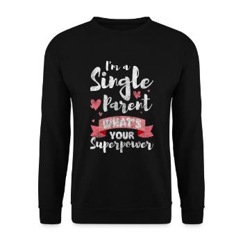 Alleinerziehend Partner Mutter - Unisex Pullover - Schwarz - Vorne - Alina (178cm) & Michal (187cm)