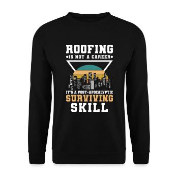 Master Roofer Construction Site - Unisex Sweatshirt - black - Front - Alina (178cm) & Michal (187cm)