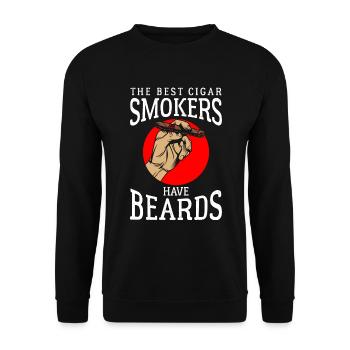 Zigarren Rauch Kuba Genießer - Unisex Pullover - Schwarz - Vorne - Alina (178cm) & Michal (187cm)