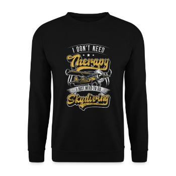 Skydive Free Fall Airplane Flying - Unisex Sweatshirt - black - Front - Alina (178cm) & Michal (187cm)