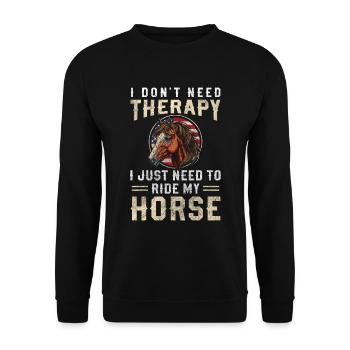 Cheval Jument Sauvage - Sweat-shirt Unisexe - noir - Devant - Alina (178cm) & Michal (187cm)
