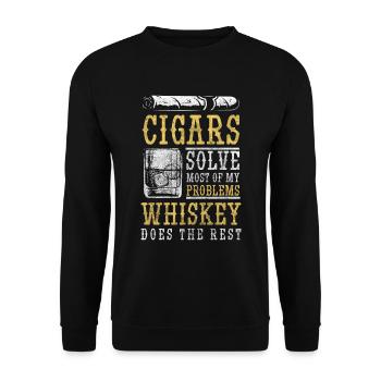 Whiskey Lifestyle Cubes - Unisex Sweatshirt - black - Front - Alina (178cm) & Michal (187cm)