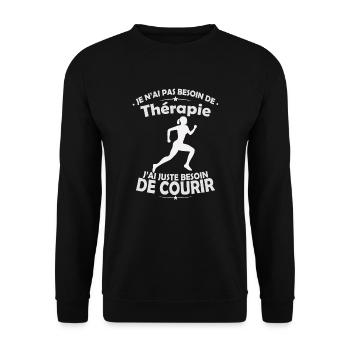Tshirt Thérapie Femme - Course à Pied - Sweat-shirt Unisexe - noir - Devant - Alina (178cm) & Michal (187cm)