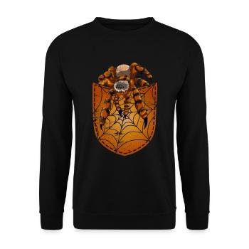 Cobweb Tarantula Gift Chest Pocket Spider - Unisex Sweatshirt - black - Front - Alina (178cm) & Michal (187cm)