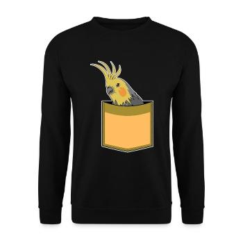 Perroquet Cadeau Mignon Poitrine Nymphe Nymphe Perruche - Sweat-shirt Unisexe - noir - Devant - Alina (178cm) & Michal (187cm)