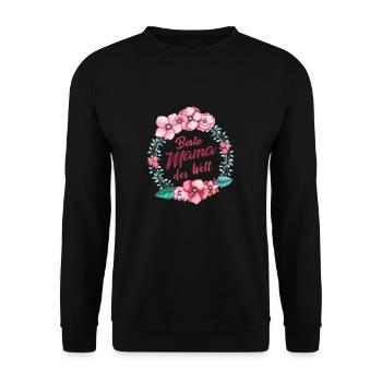 Muttertag beste Mama der Welt Geschenk - Unisex Pullover - Schwarz - Vorne - Alina (178cm) & Michal (187cm)