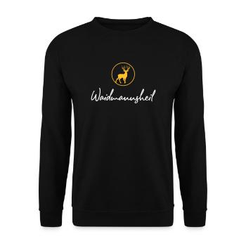 Waidmannsheil, ihr Jäger! Jäger Shirt Jaeger Shirt - Unisex Pullover - Schwarz - Vorne - Alina (178cm) & Michal (187cm)