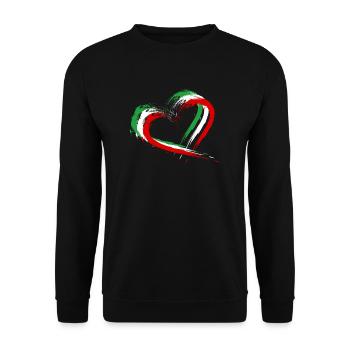 Iran flag heart colors - Unisex Sweatshirt - black - Front - Alina (178cm) & Michal (187cm)