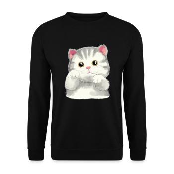 Chats Enfants Animaux Mignon Chat Bébé Miaoul - Sweat-shirt Unisexe - noir - Devant - Alina (178cm) & Michal (187cm)