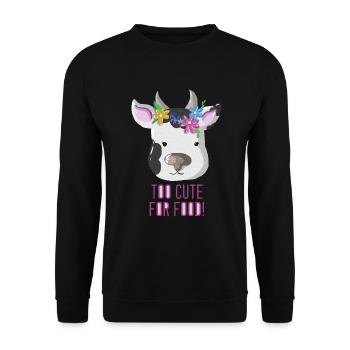 trop mignon pour nourrir la vache végétarienne végétarienne - Sweat-shirt Unisexe - noir - Devant - Alina (178cm) & Michal (187cm)