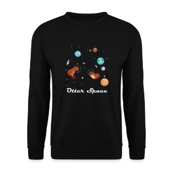 Otter Space Shirt für Weltraumforscher - Unisex Pullover - Schwarz - Vorne - Alina (178cm) & Michal (187cm)