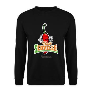 Chili Pepper Fan Design Chilischote Team Scoville - Unisex Pullover - Schwarz - Vorne - Alina (178cm) & Michal (187cm)