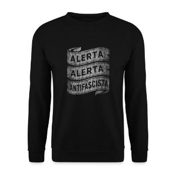 ALERTA ALERTA ANTIFASCISTES ANTIFASCISTES - Sweat-shirt Unisexe - noir - Devant - Alina (178cm) & Michal (187cm)