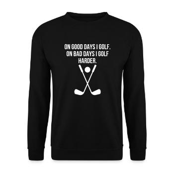 Les bons jours, je joue au golf - Cadeau amusant pour les golfeurs - Sweat-shirt Unisexe - noir - Devant - Alina (178cm) & Michal (187cm)
