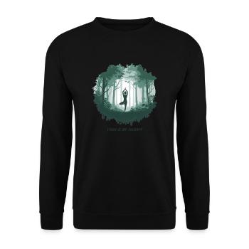 Le yoga est ma thérapie – Yoga & Meditation Forest - Sweat-shirt Unisexe - noir - Devant - Alina (178cm) & Michal (187cm)