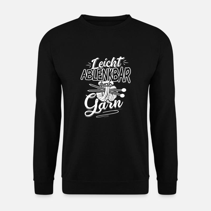 Häkeln Stricken Nähen Wolle Garn Faden Häklerin - Unisex Pullover - Schwarz