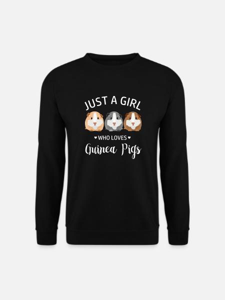 Nur ein Mädchen, das Meerschweinchen liebt - Unisex Pullover - Schwarz