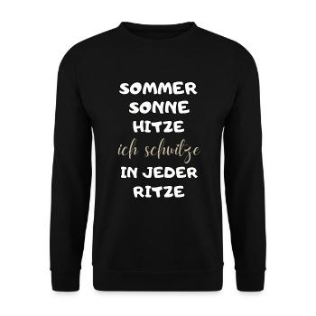 Sommer Sonne Hitze ich schwitze in jeder Ritze neu - Unisex Pullover - Schwarz - Vorne - Alina (178cm) & Michal (187cm)