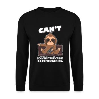 Cadeau de paresseux true crime - Sweat-shirt Unisexe - noir - Devant - Alina (178cm) & Michal (187cm)
