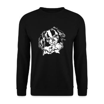 Japan Chin Portrait Dogs Dog Wilsigns - Unisex Sweatshirt - black - Front - Alina (178cm) & Michal (187cm)
