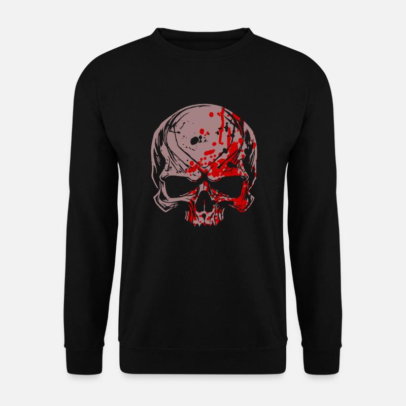 Horror Totenkopf mit Blutflecken - Unisex Pullover - Schwarz