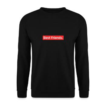 BEST FRIENDS - LOGO BOITE ROUGE - LOGO BOITE ROUGE - Sweat-shirt Unisexe - noir - Devant - Alina (178cm) & Michal (187cm)
