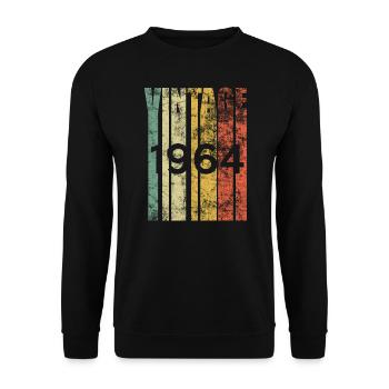 Vintage 1964 Retro Birth Year Birthday Gift Idea - Unisex Sweatshirt - black - Front - Alina (178cm) & Michal (187cm)