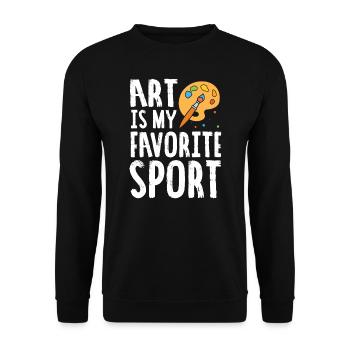 L'art est mon cadeau de peintre Artsy mignon sport préféré - Sweat-shirt Unisexe - noir - Devant - Alina (178cm) & Michal (187cm)