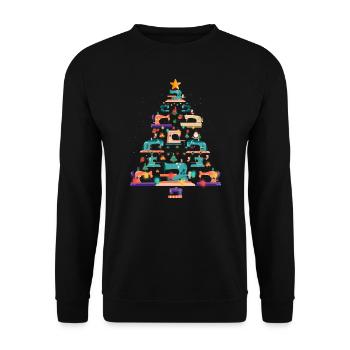 Machine à coudre de Noël Amant de quilter d'arbre de Noël - Sweat-shirt Unisexe - noir - Devant - Alina (178cm) & Michal (187cm)