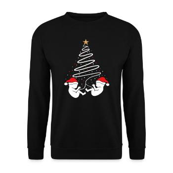 Annonce de Noël de jumeaux de grossesse de Noël - Sweat-shirt Unisexe - noir - Devant - Alina (178cm) & Michal (187cm)