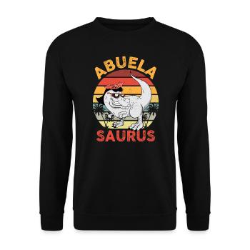 Abuela Saurus Lustige Dinosaurier Liebhaber Mütter Tag - Unisex Pullover - Schwarz - Vorne - Alina (178cm) & Michal (187cm)