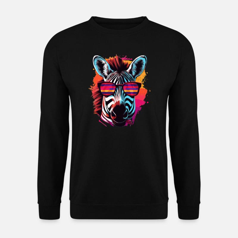 Zebra Sunglasses - Unisex Sweatshirt - black